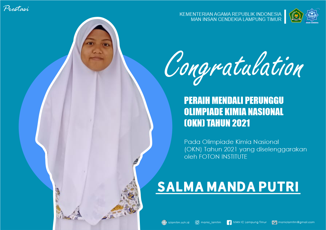 Ikuti Olimpiade Kimia Nasional (OKN), Siswa MAN IC Lampung Timur Raih Medali Perunggu