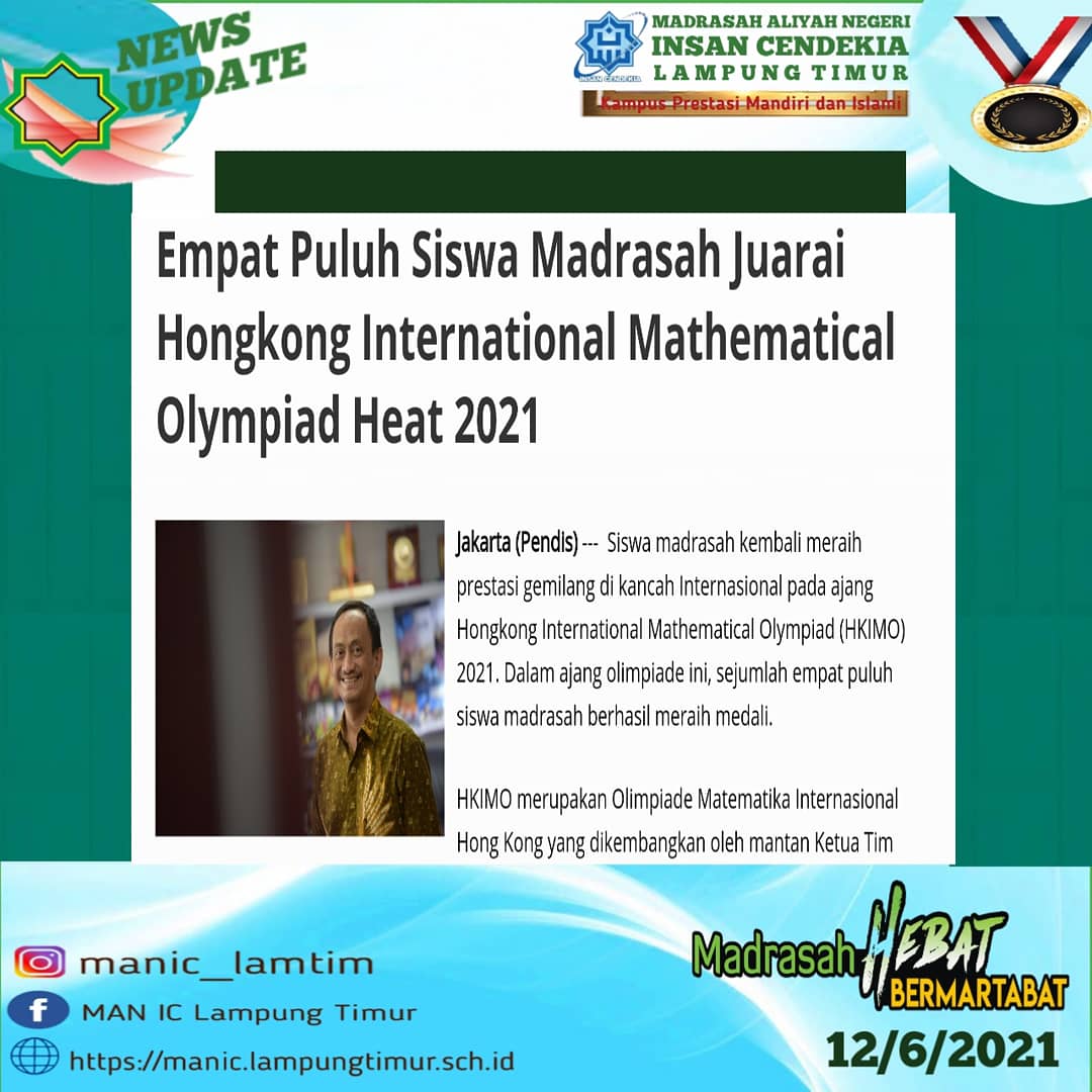 Empat Puluh Siswa Madrasah Juarai Hongkong International Mathematical Olympiad Heat 2021
