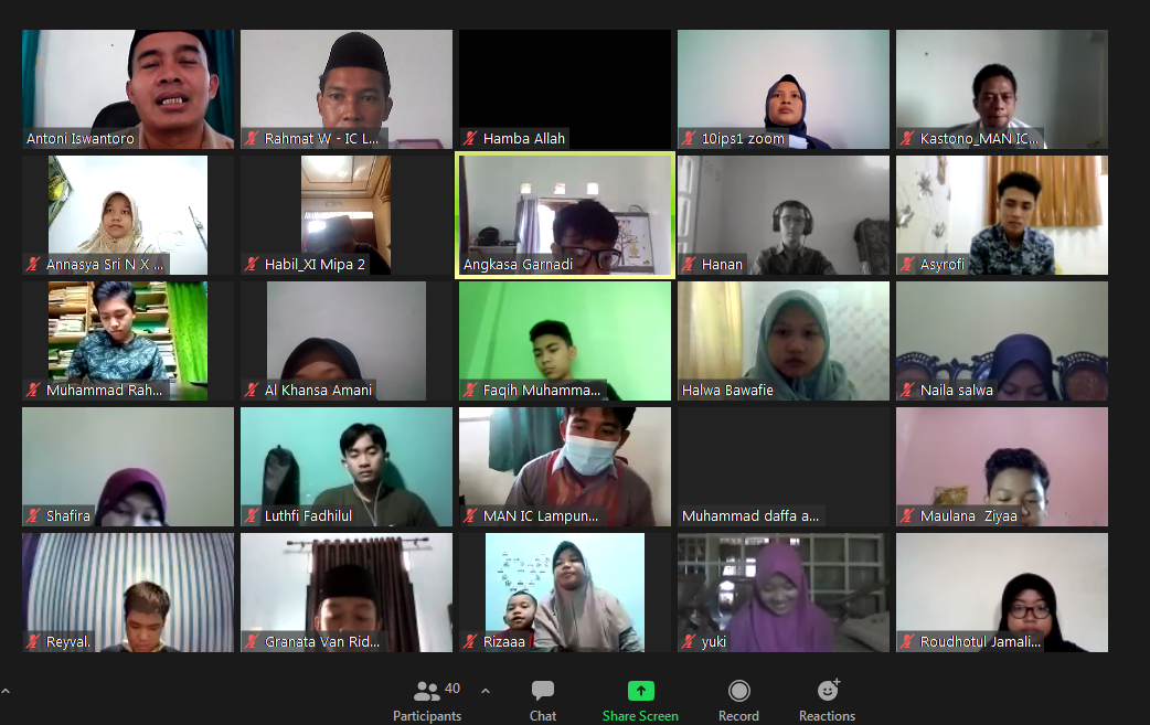 Undang Peserta Didik, MAN IC Lampung Timur Adakan Sosialisasi KBM Daring TP 2021/2022 Via Zoom Meeting