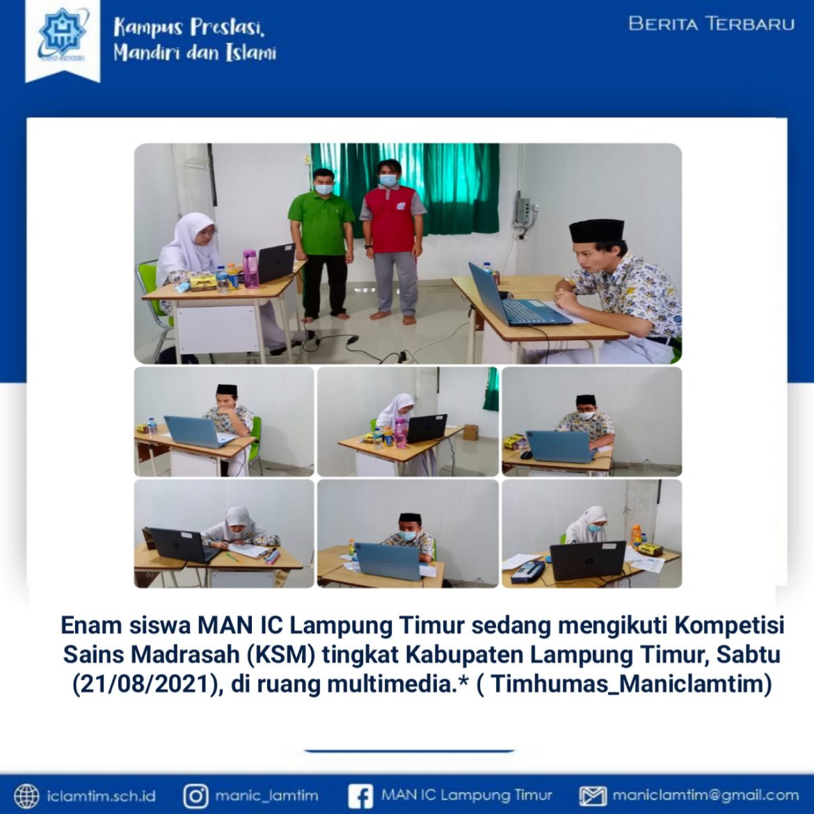 Enam Siswa MAN IC Lampung Timur Ikuti KSM Berbasis CBT
