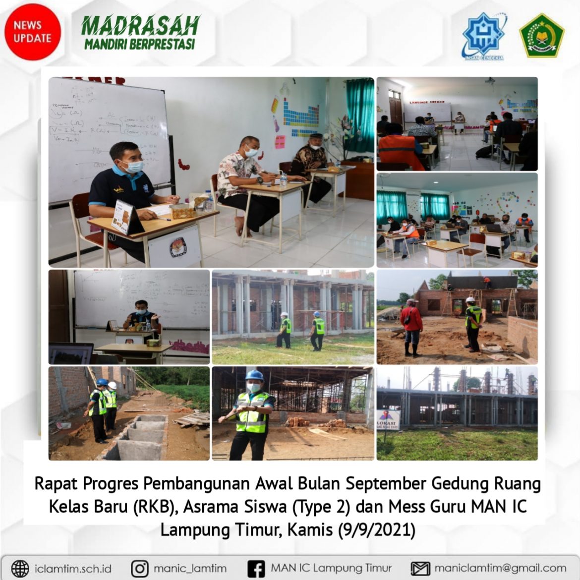 MAN IC Lampung Timur Gelar Rapat Progres Pembangunan Awal September Proyek SBSN 2021