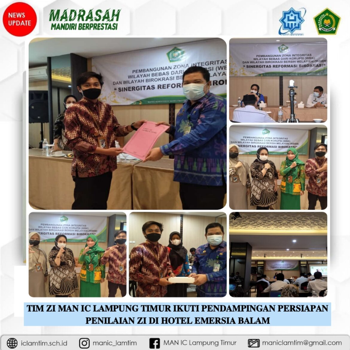 Tim ZI MAN IC Lampung Timur Ikuti Pendampingan Persiapan Penilaian ZI Di Hotel Emersia Balam