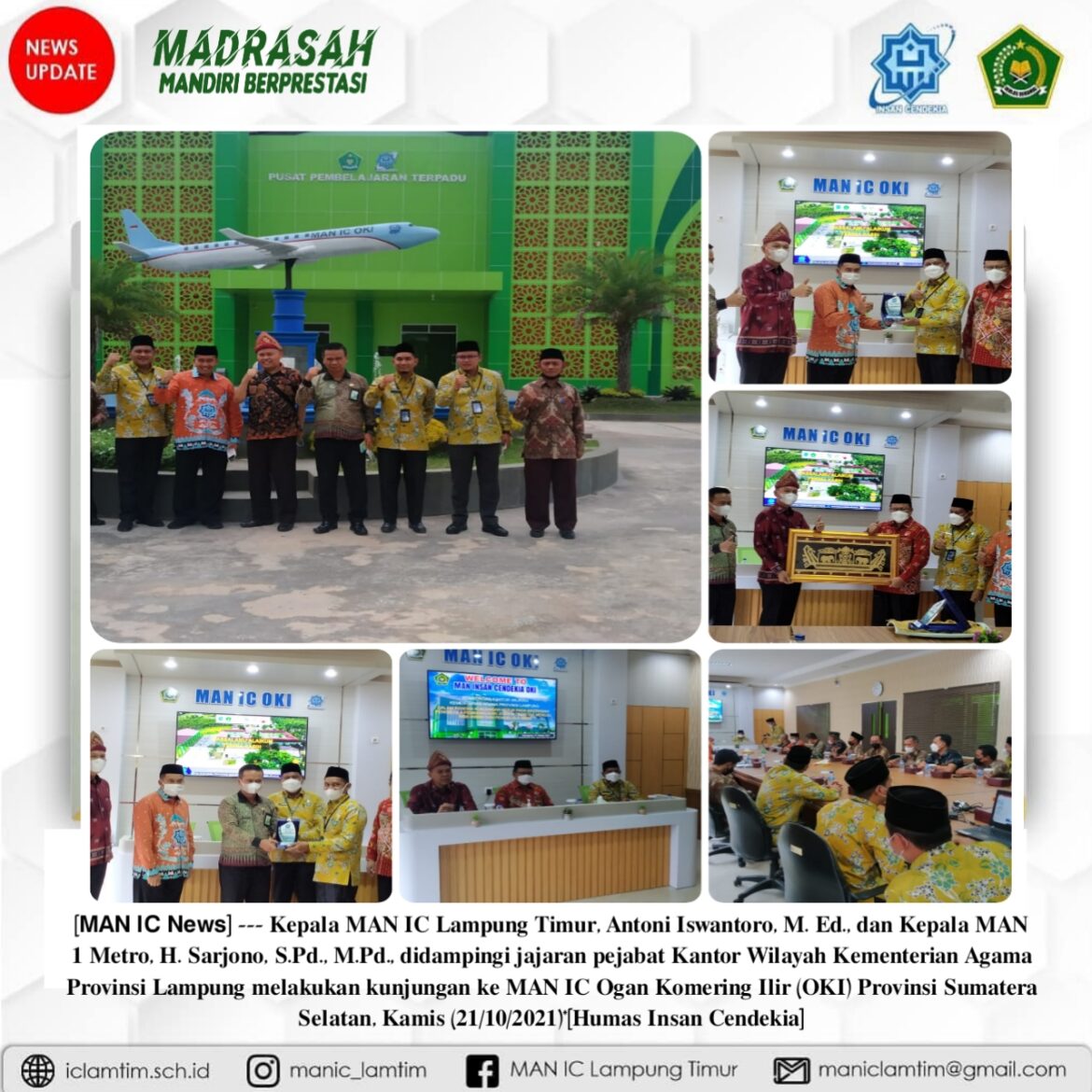 MAN IC Lampung Timur Studi Banding Pengelolaan Proyek SBSN dan Piloting ZI Ke MAN IC OKI