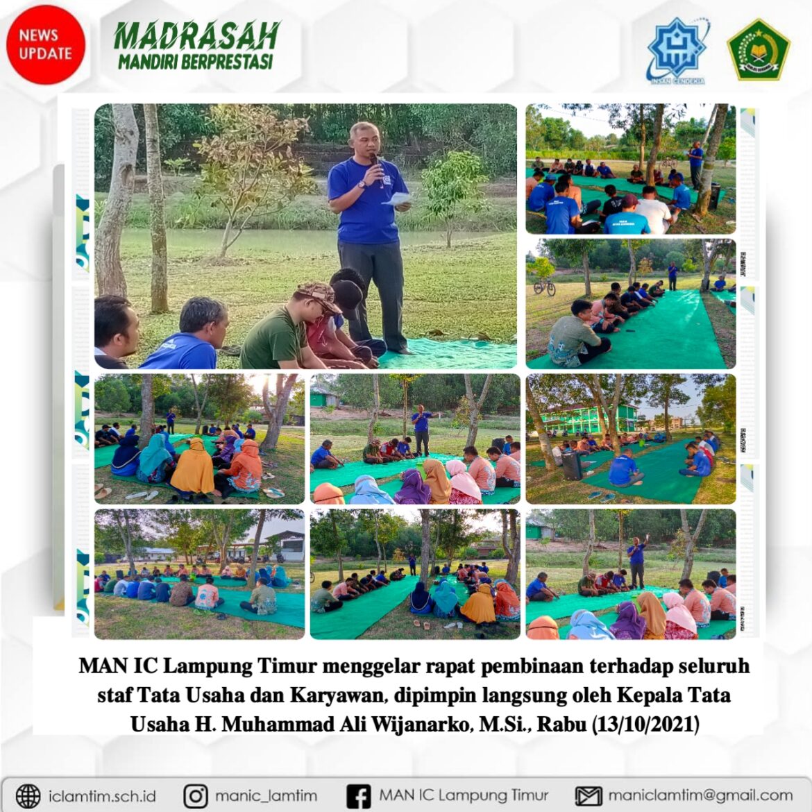 KTU MAN IC Lampung Timur Gelar Rapat Pembinaan Karyawan