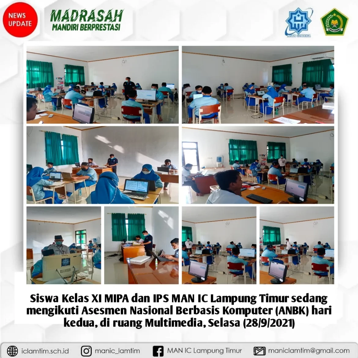Pelaksanaan ANBK Hari kedua MAN IC Lampung Timur