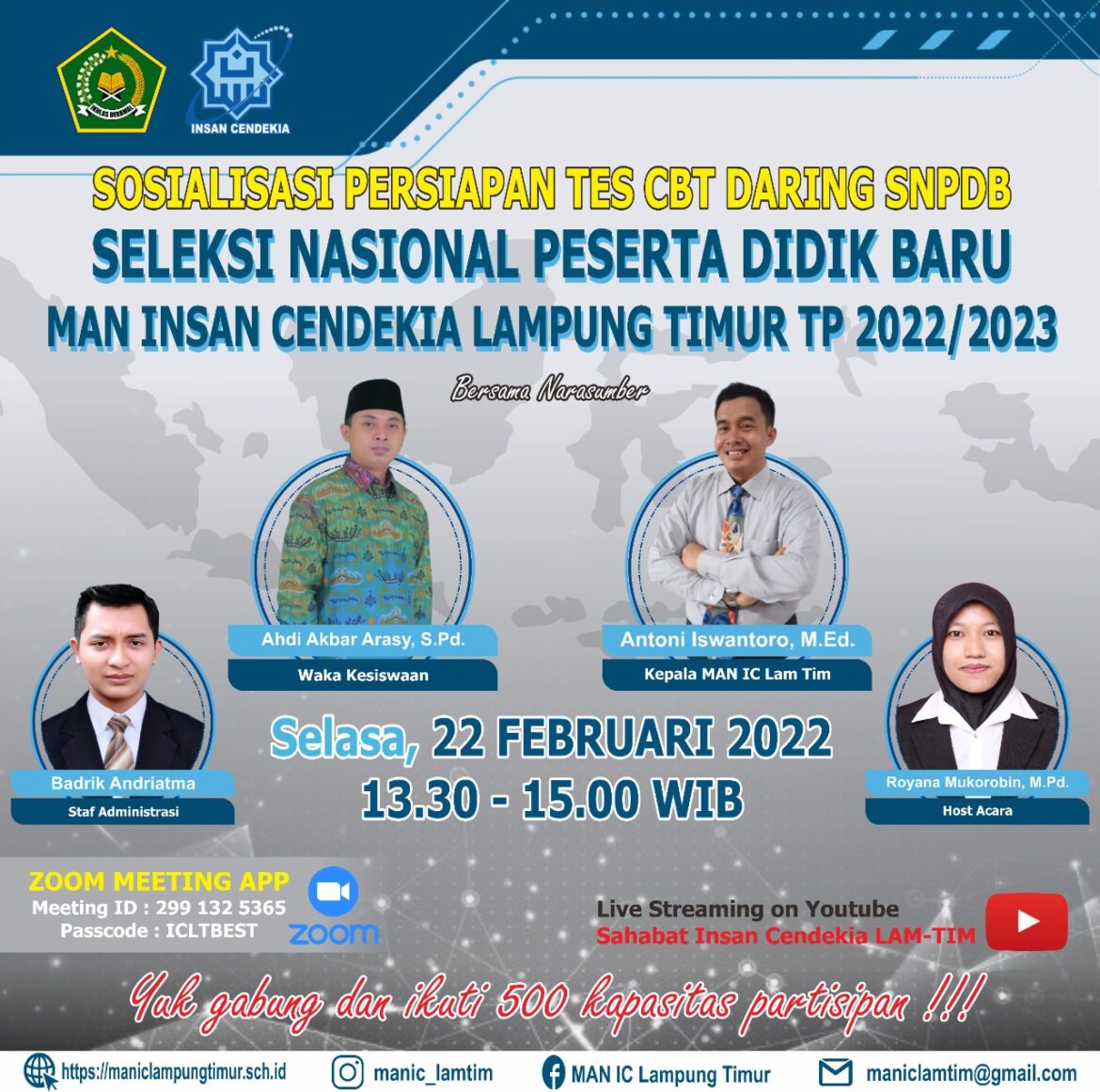 MAN IC Lampung Timur Gelar Sosialisasi Persiapan CBT Daring SNPDB TP 2022-2023