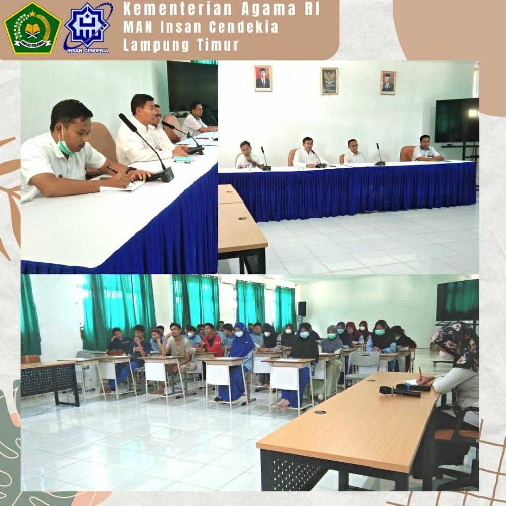 Kepala MAN IC Lampung Timur berikan Pengarahan bagi Siswa Kelas XII terkait Kesiapan Menghadapi SBMPTN Tahun 2022