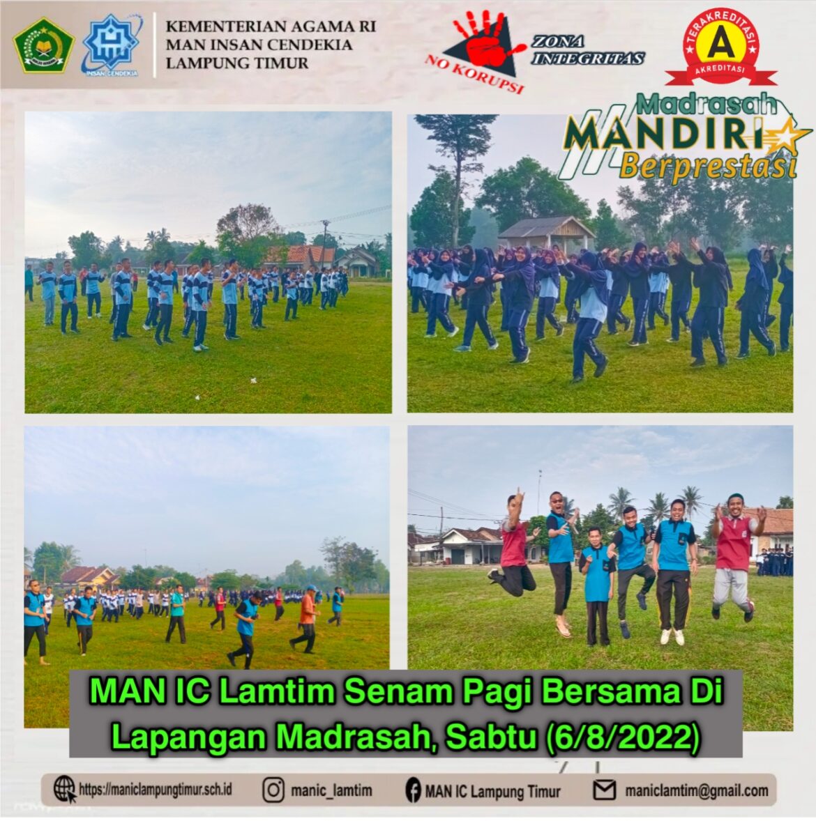 Wali Asuh dan Siswa Laksanakan Senam Pagi Bersama di Lapangan Madrasah
