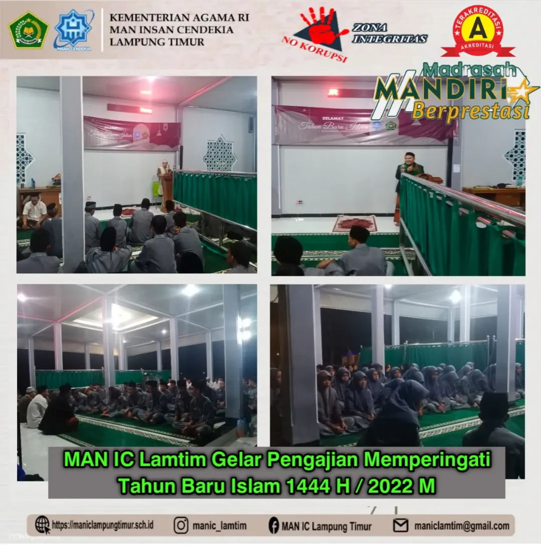 MAN IC Lamtim Gelar Pengajian Memperingati Tahun Baru Islam 1444 H / 2022 M