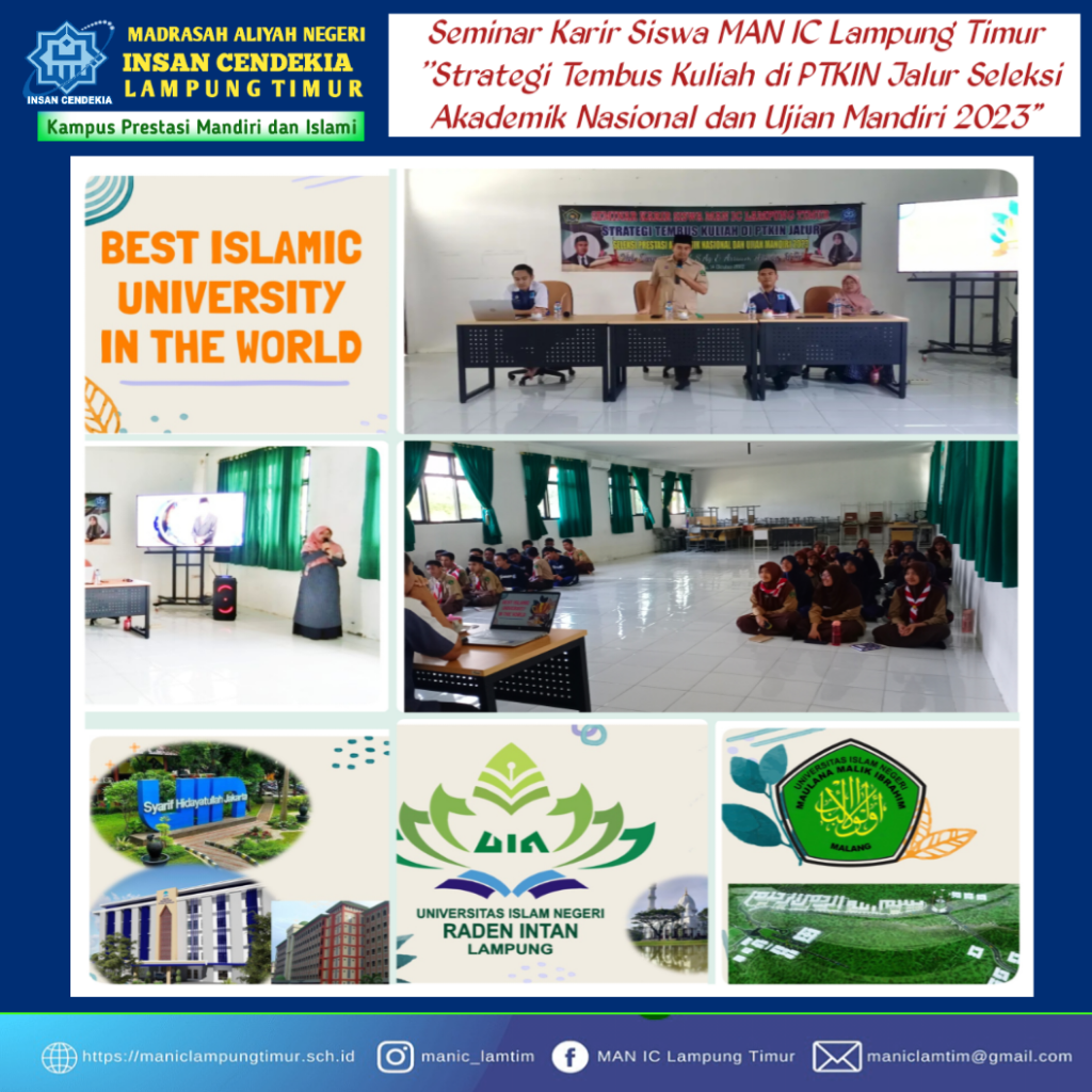 Seminar Karir Siswa “Strategi Tembus Kuliah di PTKIN Jalur Seleksi Akademik Nasional dan Ujian Mandiri 2023”