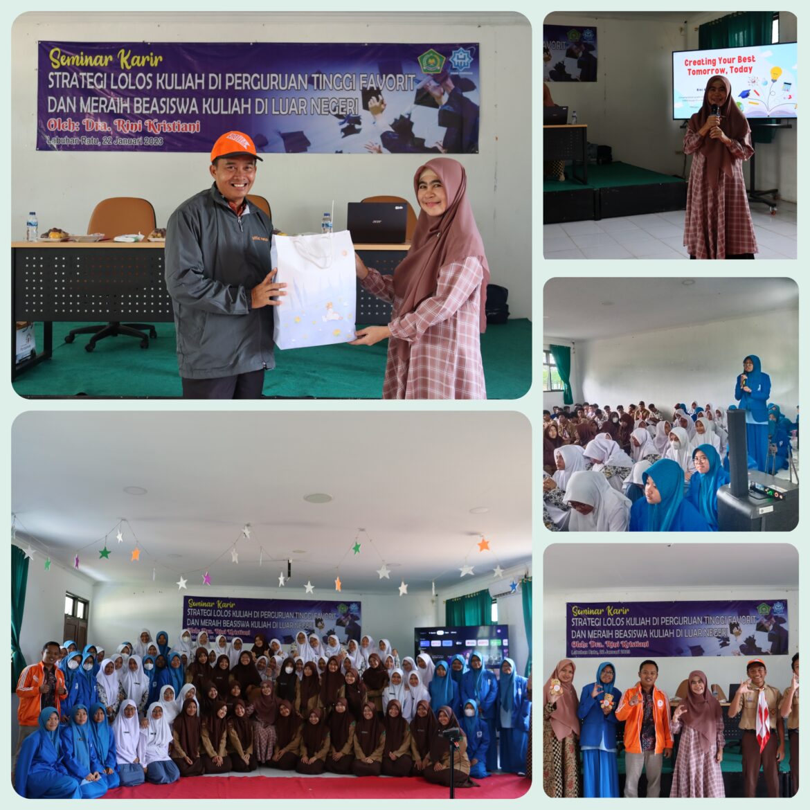 Gelar Seminar Karir, MAN IC Lamtim Hadirkan Narasumber Nasional, Consular Teacher, Dra. Rini Kristiani