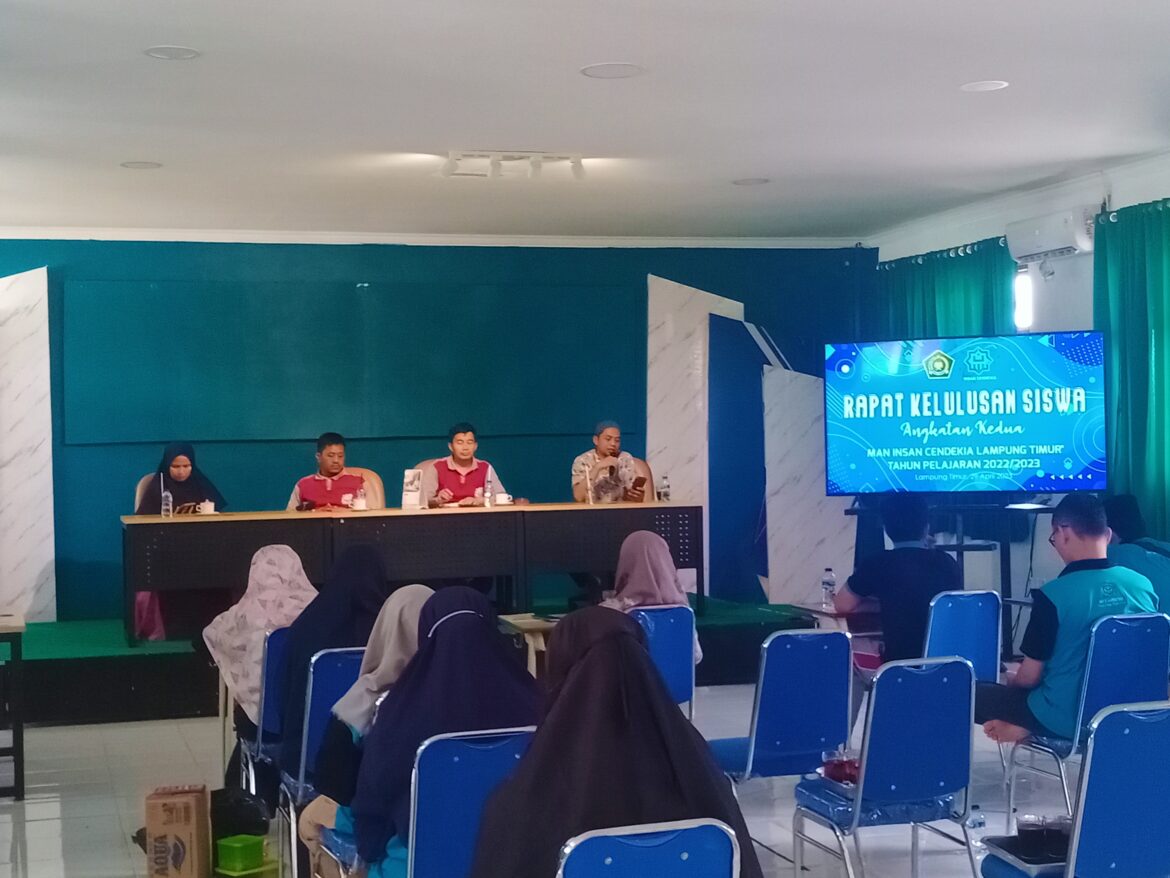 MAN IC Lamtim Gelar Rapat Penentuan Kelulusan Bagi Kelas XII TP 2022/2023
