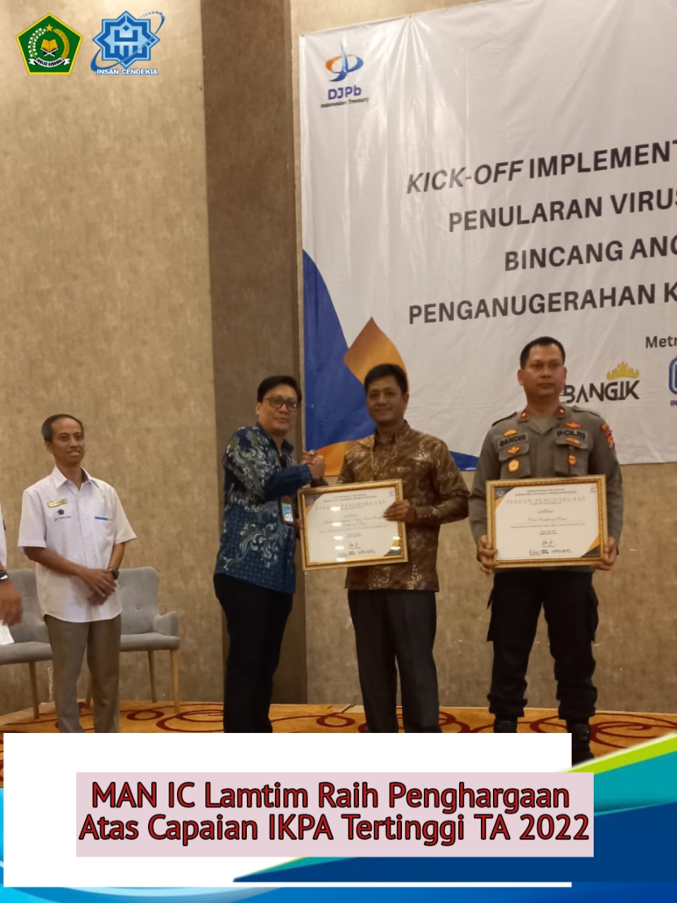 MAN IC Lamtim Raih Penghargaan Atas Capaian IKPA Tertinggi TA 2022