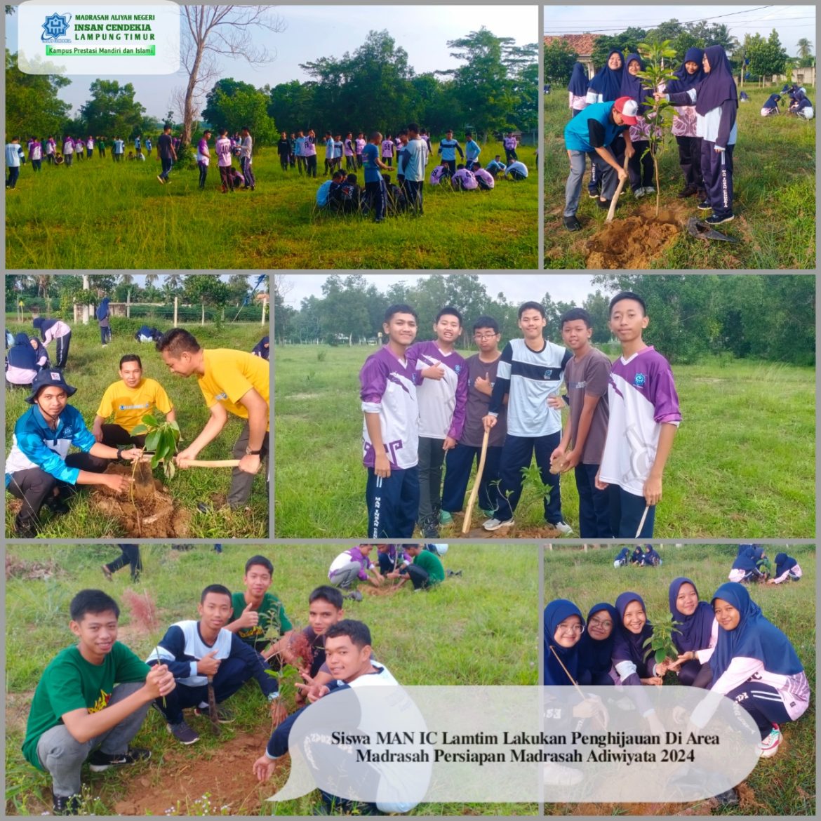 Siswa MAN IC Lamtim Lakukan Penghijauan Di Area Madrasah Persiapan Madrasah Adiwiyata 2024