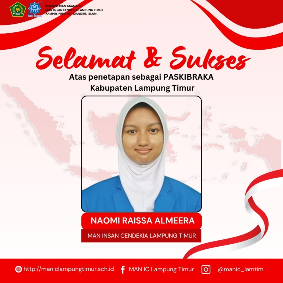 Naomi Raissa Almeera, Siswi MAN IC, Siap Bertugas Mengibarkan Sang Saka Merah Putih di Lampung Timur 17 Agustus 2025
