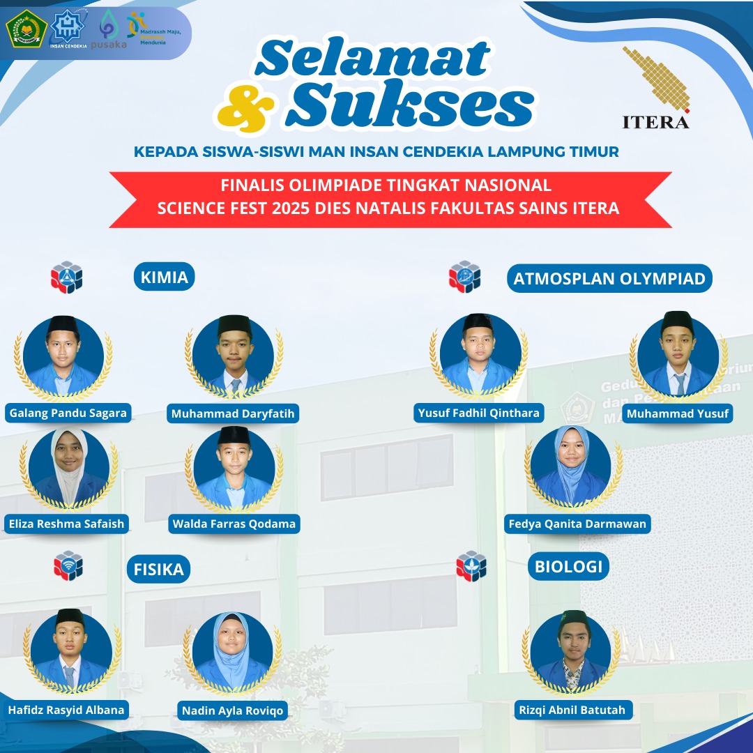 Keren! 10 Siswa MAN IC Lampung Timur Melaju ke Final Science Fest ITERA Tingkat Nasional 2025