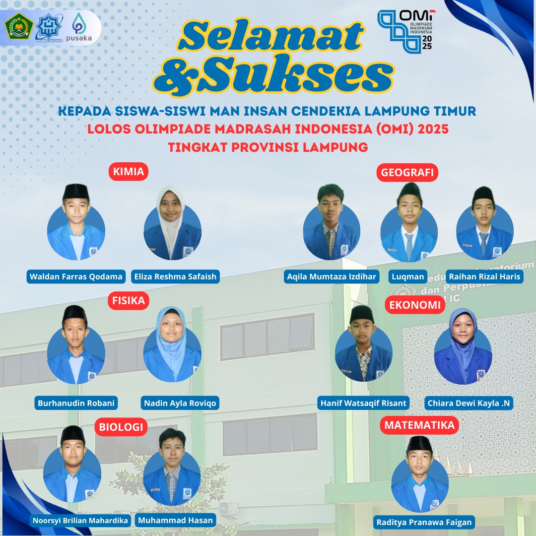 12 Siswa MAN IC Lampung Timur Lolos OMI 2025 Tingkat Kabupaten Dan Melaju Ke Tingkat Provinsi
