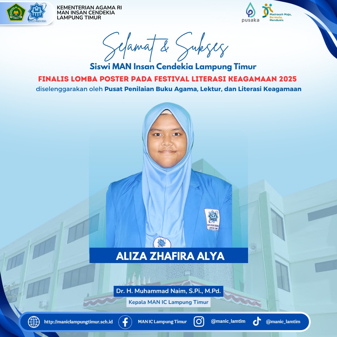 Aliza, Siswi MAN IC Lampung Timur, Melaju ke Final Nasional Lomba Poster Festival Literasi Keagamaan 2025